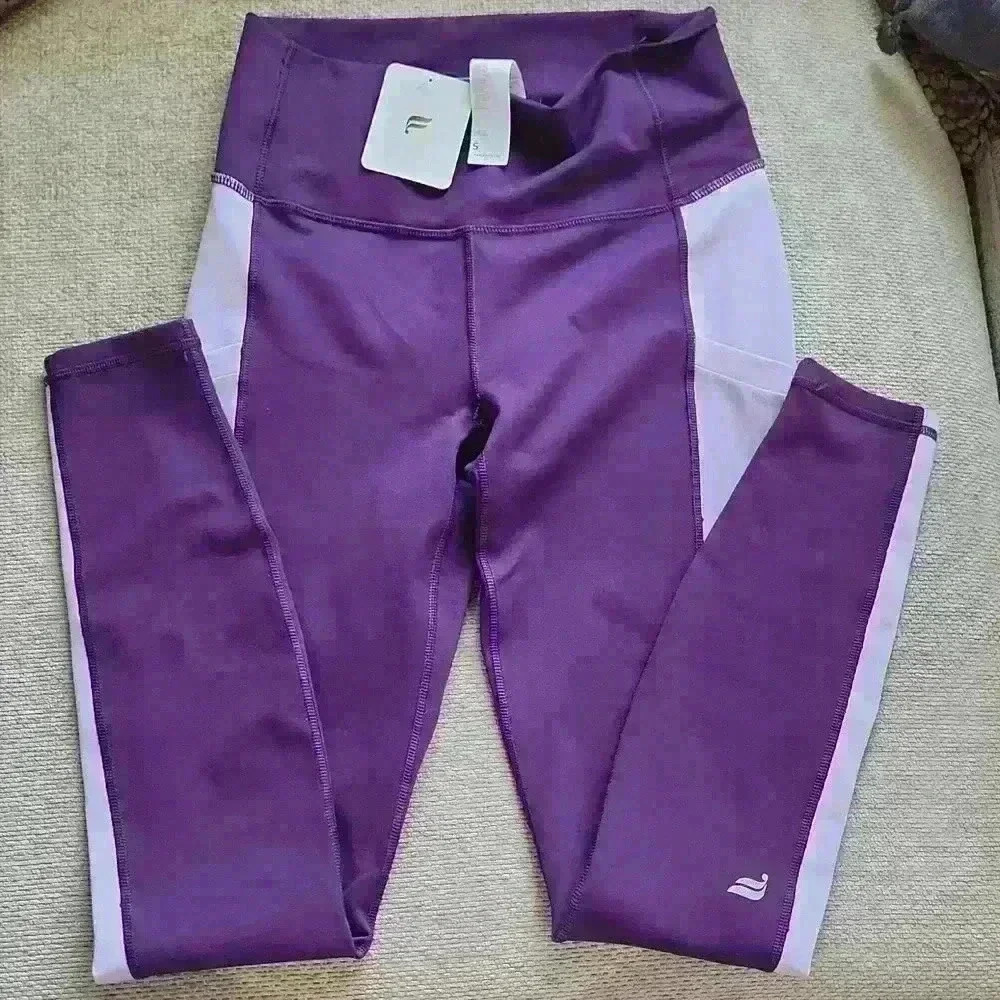 Fabletics Powerhold Luxe Plum/Dusted Lilac Leggins - Picture 4 of 9